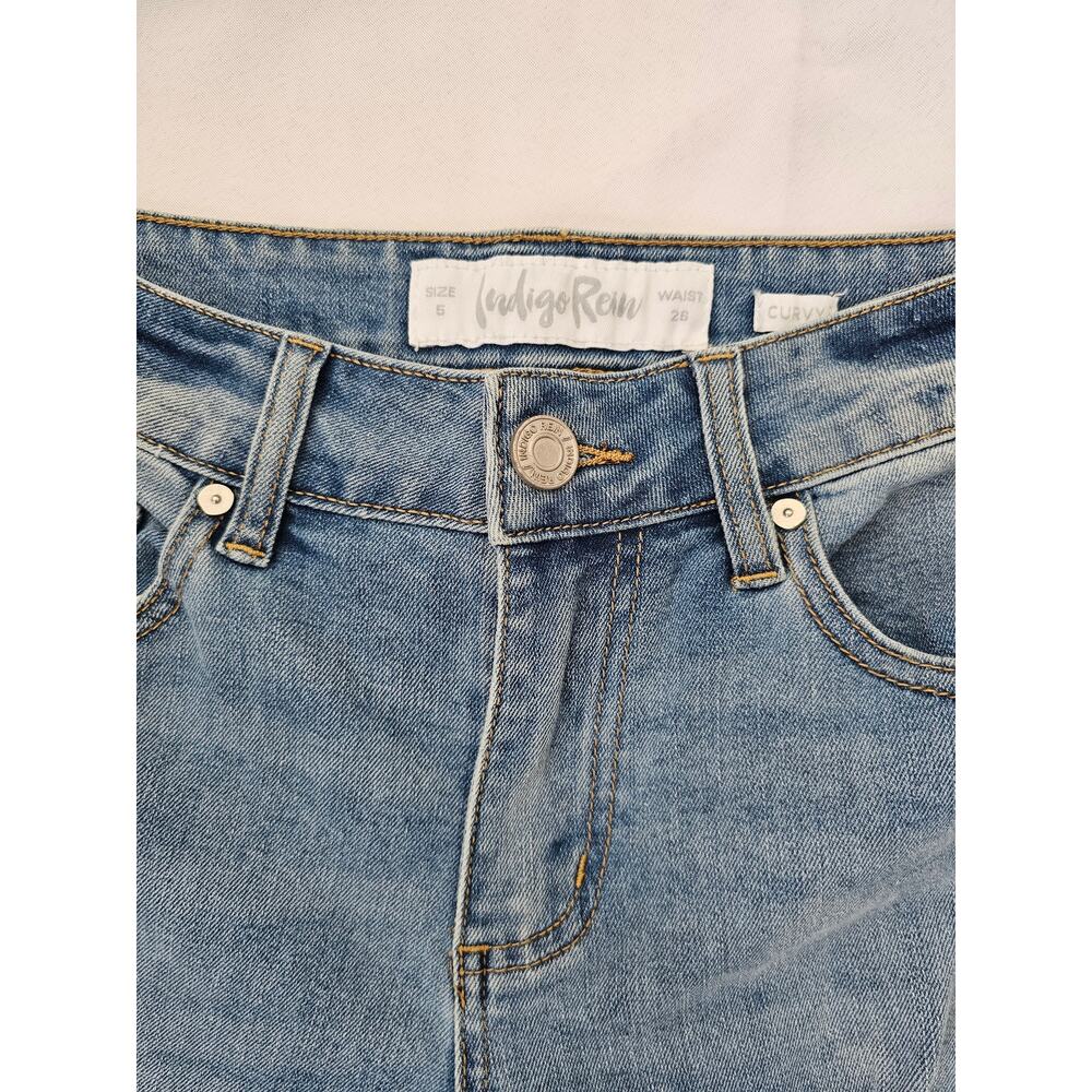Indigo Rein Curvy Size 5 Waist 28 Blue Women's Jeans Distressed Skinny - Picture 7 of 9
